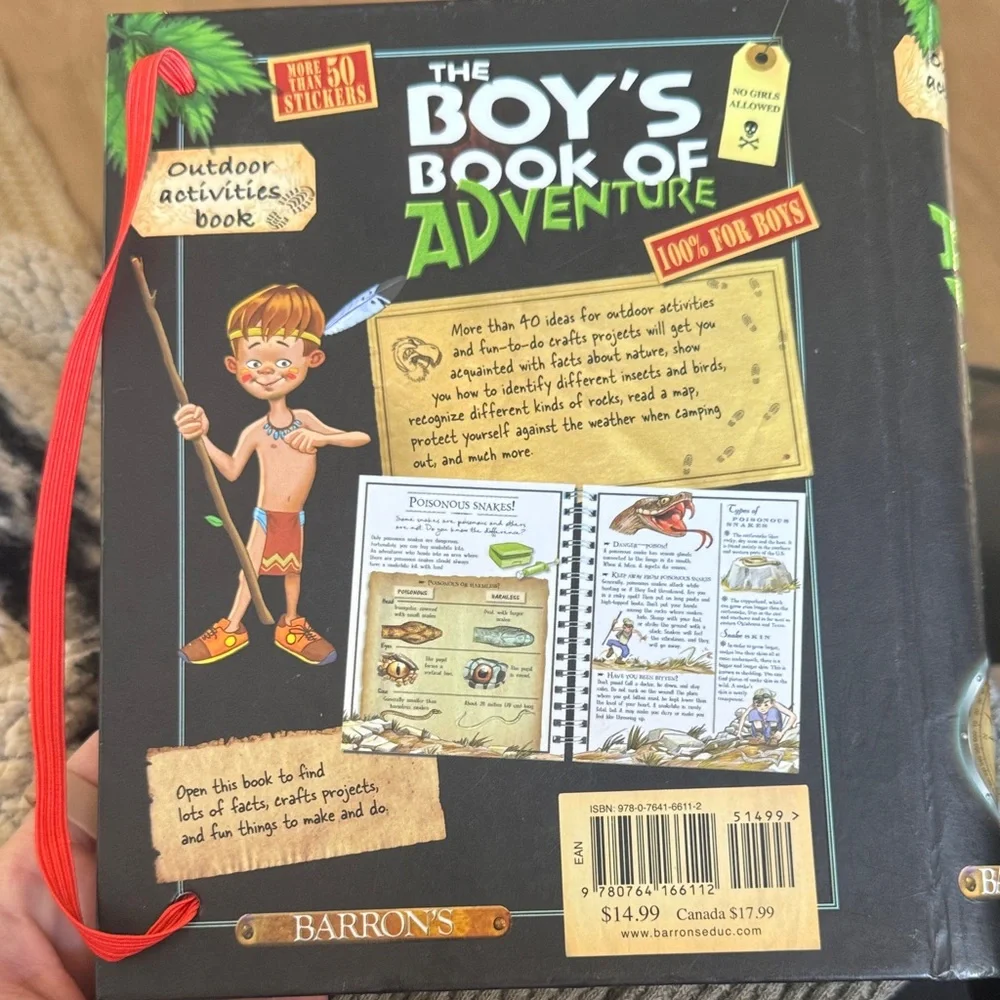 The Boy's Book of Adventure Brand New 2 pages of stickers